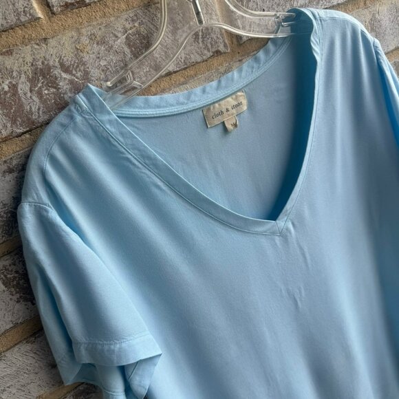 Cloth & Stone Short Sleeve V-Neck Hi-Low T-Shirt Women's Size M - Picture 6 of 8